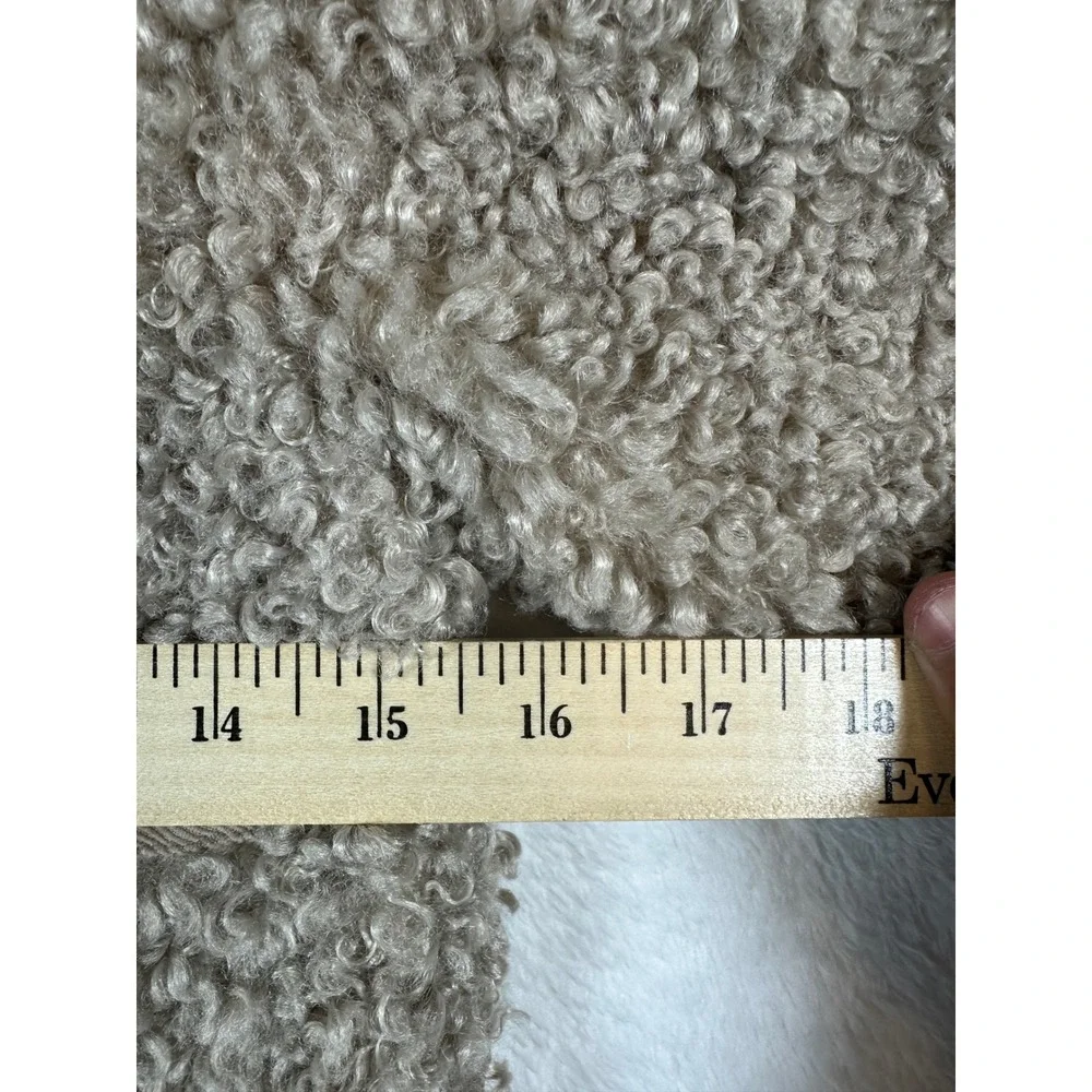 Zara Sherpa Faux Fur Jacket Kids Size 5 Taupe Brown Button Front Pocket